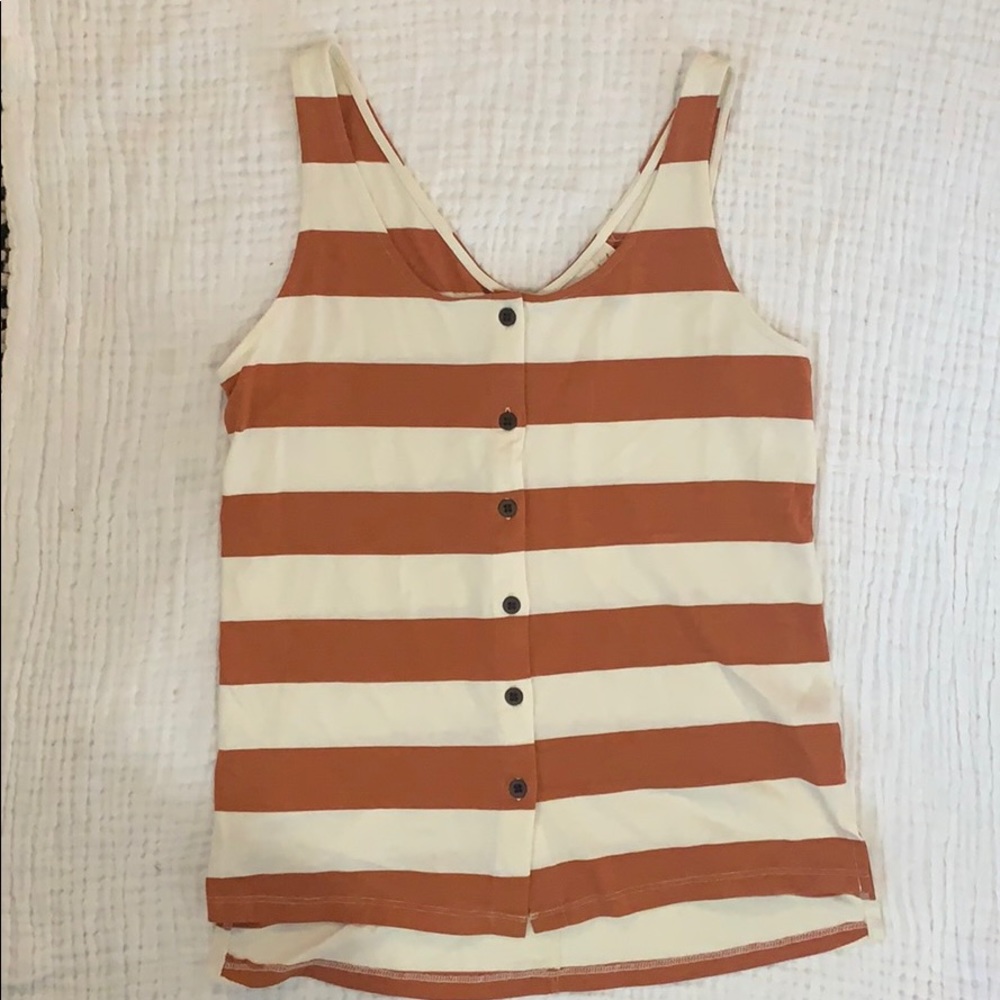 Universal Thread Striped Button Tank Top Small